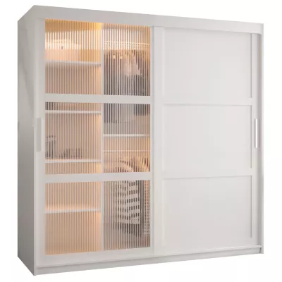 Šatní skříň SHERYL 3 - 180 cm, bílá / stříbrná