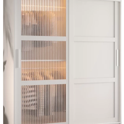 Šatní skříň SHERYL 3 - 150 cm, bílá / stříbrná