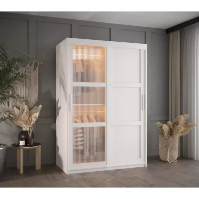 Šatní skříň SHERYL 3 - 120 cm, bílá / stříbrná