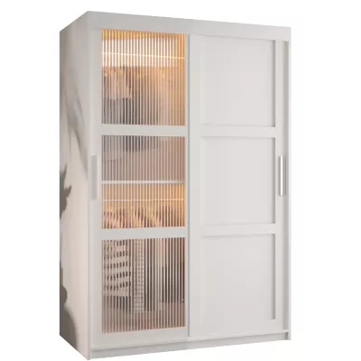 Šatní skříň SHERYL 3 - 120 cm, bílá / stříbrná