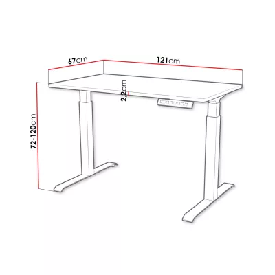 Výškově nastavitelný psací stůl HUTTO 1 - černý / dub wotan