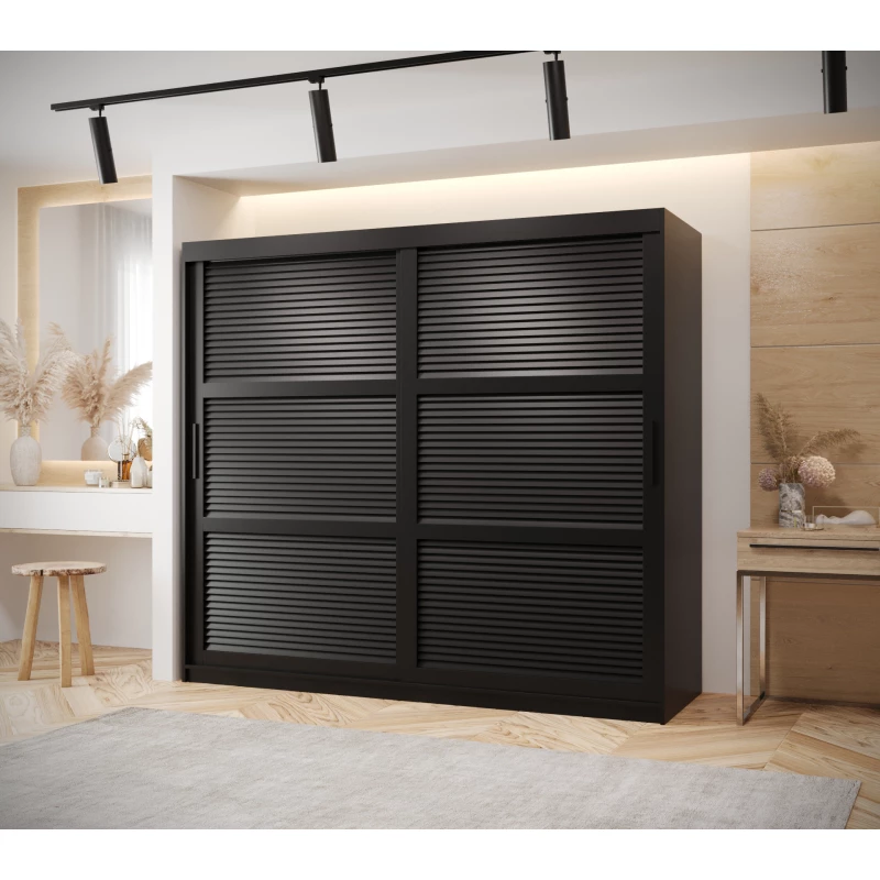 Šatní skříň MATILDA 1 - 200 cm, černá / černá