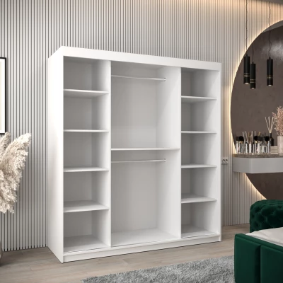 Šatní skříň MATILDA 1 - 180 cm, bílá / stříbrná