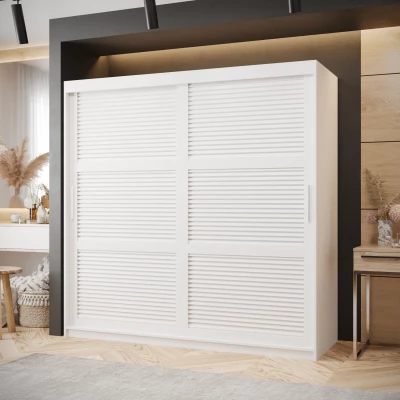 Šatní skříň MATILDA 1 - 180 cm, bílá / stříbrná