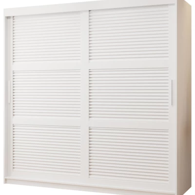 Šatní skříň MATILDA 1 - 180 cm, bílá / stříbrná