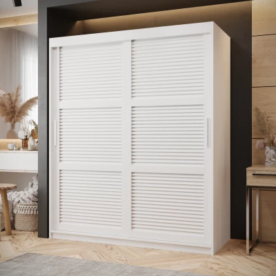 Šatní skříň MATILDA 1 - 150 cm, bílá / stříbrná