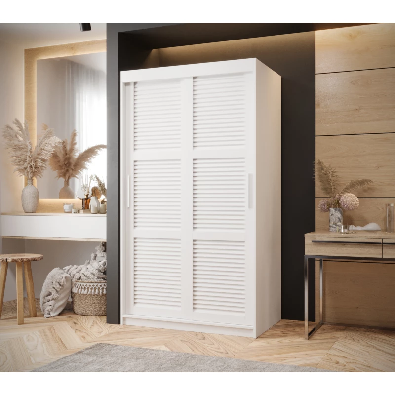 Šatní skříň MATILDA 1 - 100 cm, bílá / stříbrná