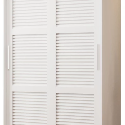 Šatní skříň MATILDA 1 - 100 cm, bílá / stříbrná