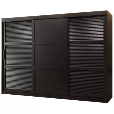 Šatní skříň MATILDA 3 - 250 cm, černá / černá