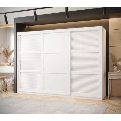 Šatní skříň MATILDA 3 - 250 cm, bílá / stříbrná