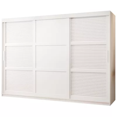 Šatní skříň MATILDA 3 - 250 cm, bílá / stříbrná