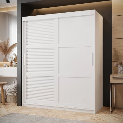 Šatní skříň MATILDA 3 - 150 cm, bílá / stříbrná