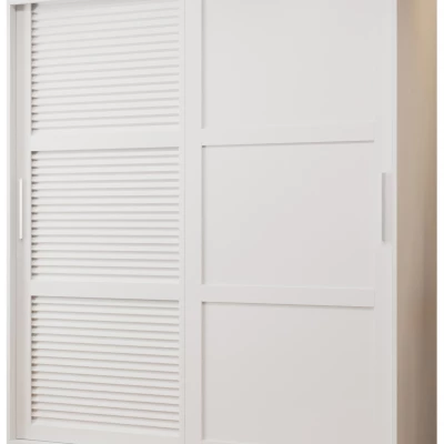 Šatní skříň MATILDA 3 - 150 cm, bílá / stříbrná