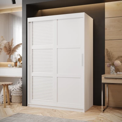 Šatní skříň MATILDA 3 - 120 cm, bílá / stříbrná