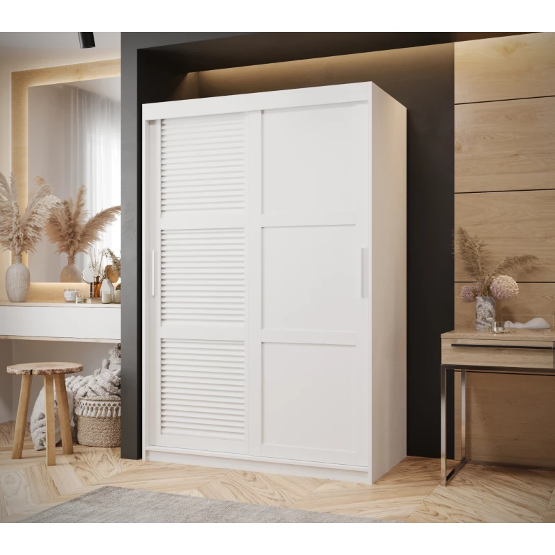 Šatní skříň MATILDA 3 - 120 cm, bílá / stříbrná