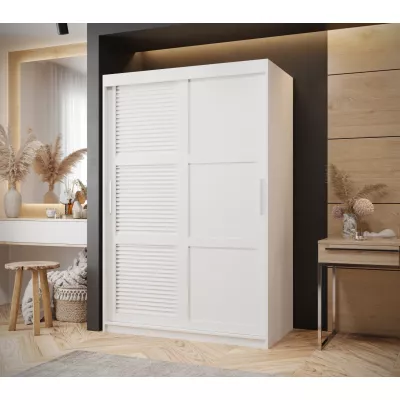 Šatní skříň MATILDA 3 - 120 cm, bílá / stříbrná