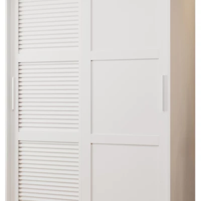 Šatní skříň MATILDA 3 - 120 cm, bílá / stříbrná