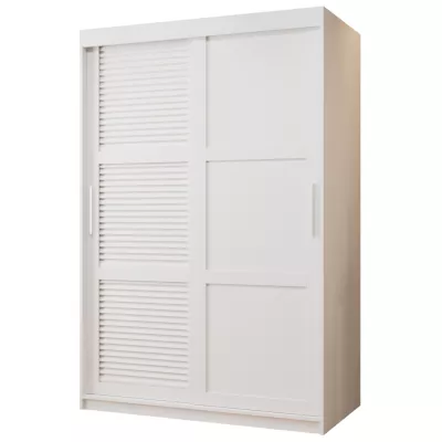 Šatní skříň MATILDA 3 - 120 cm, bílá / stříbrná
