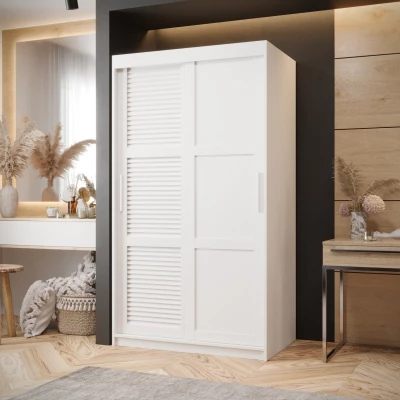 Šatní skříň MATILDA 3 - 100 cm, bílá / stříbrná