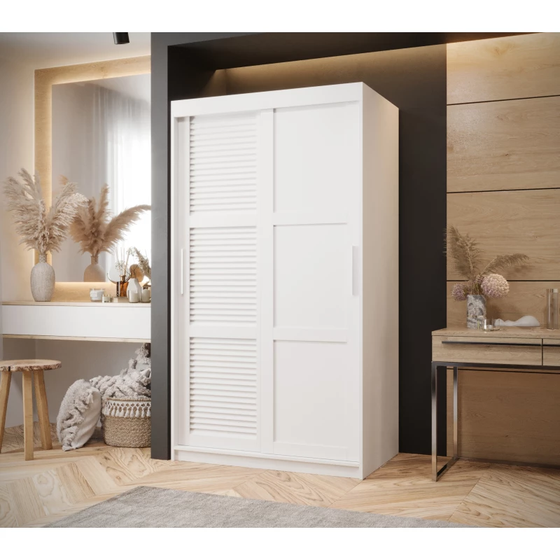 Šatní skříň MATILDA 3 - 100 cm, bílá / stříbrná