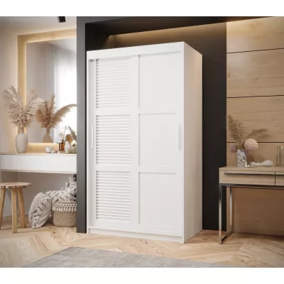 Šatní skříň MATILDA 3 - 100 cm, bílá / stříbrná