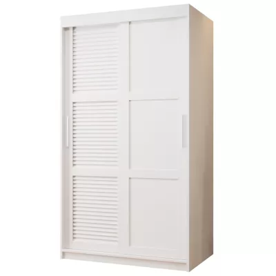 Šatní skříň MATILDA 3 - 100 cm, bílá / stříbrná