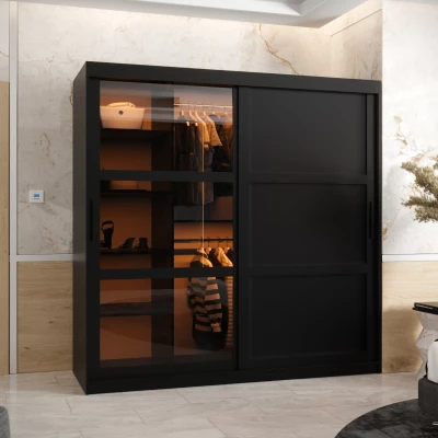 Šatní skříň KATIE 2 - 180 cm, černá / černá