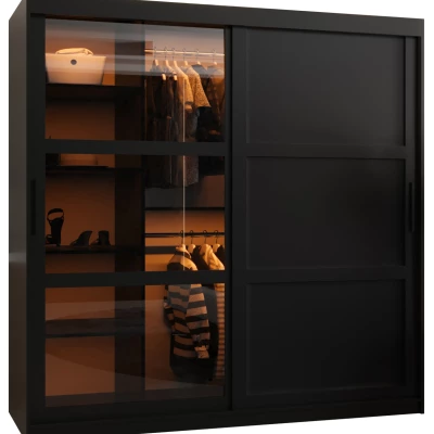 Šatní skříň KATIE 2 - 180 cm, černá / černá