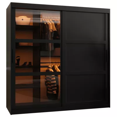 Šatní skříň KATIE 2 - 180 cm, černá / černá