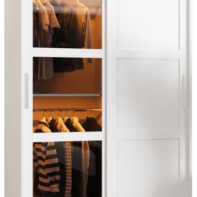 Šatní skříň KATIE 2 - 120 cm, bílá / stříbrná