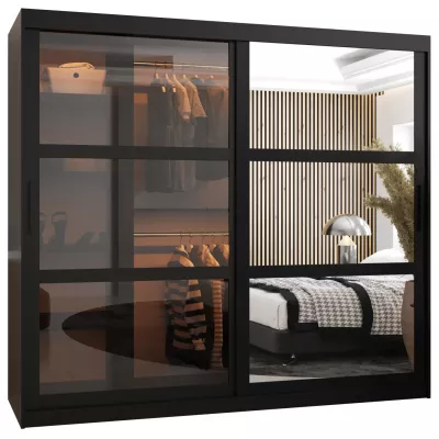 Šatní skříň KATIE 1 - 200 cm, černá / černá