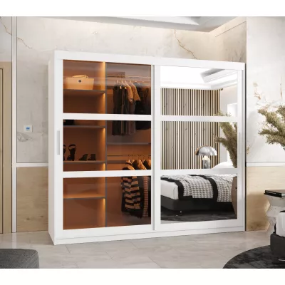 Šatní skříň KATIE 1 - 200 cm, bílá / stříbrná