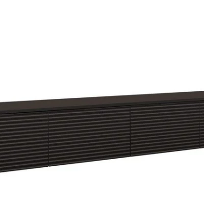 Široký TV stolek na nožkách OVERTON - 200 cm, černý grafit
