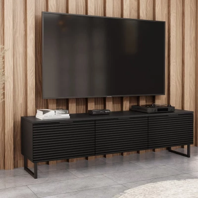 TV stolek na nožkách OVERTON - 150 cm, černý grafit