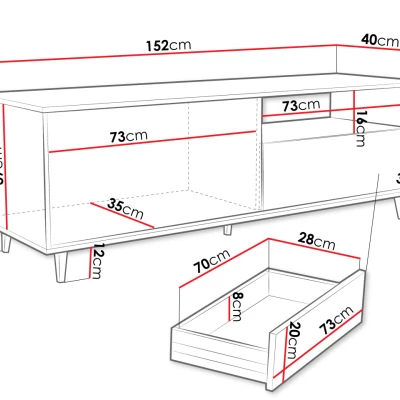 Stolek pod TV PRESIDIO - dub artisan