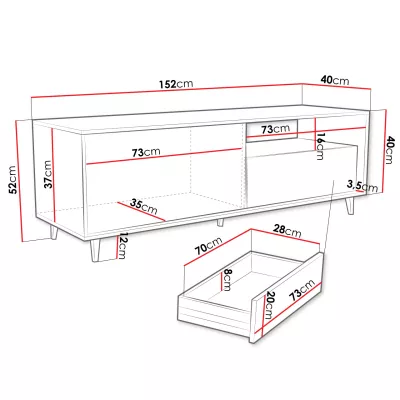 Stolek pod TV PRESIDIO - dub artisan