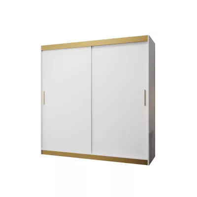 Šatní skříň TIMEA PREMIUM - 200 cm, bílá / zlatá