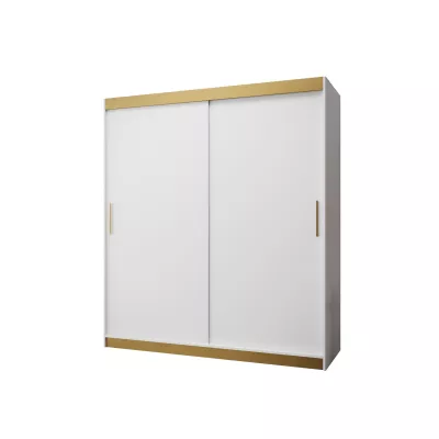 Šatní skříň TIMEA PREMIUM - 180 cm, bílá / zlatá