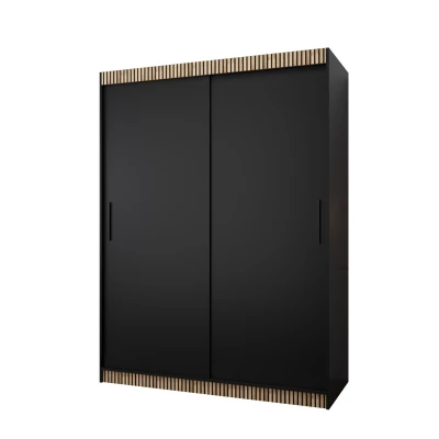 Šatní skříň TIMEA PREMIUM - 150 cm, černá / dub wotan