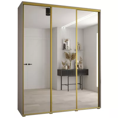 Šatní skříň INDIRA 2 - 200/45 cm, kašmír / zlatá