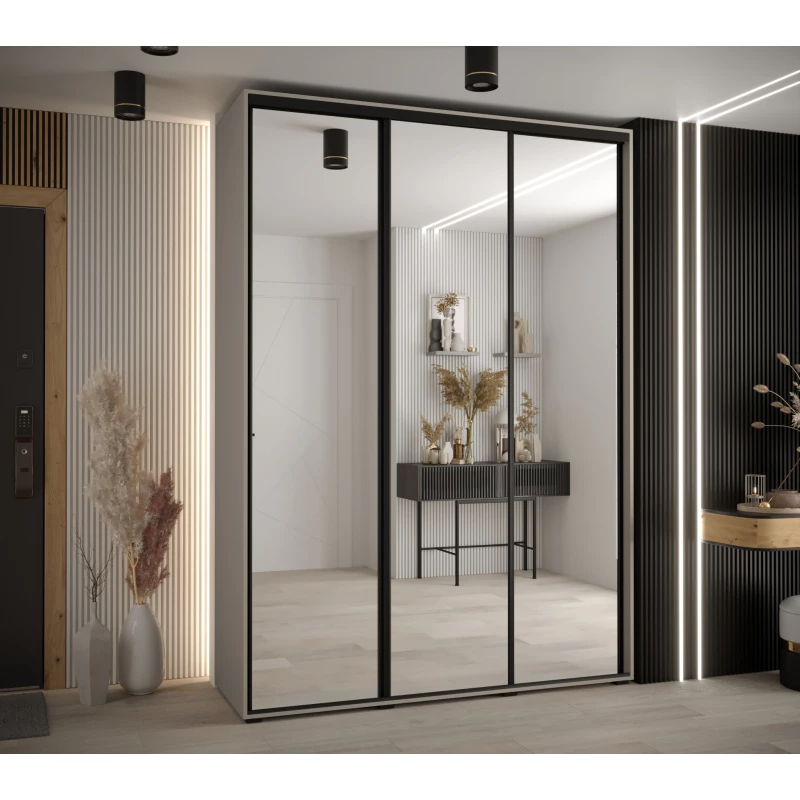 Šatní skříň INDIRA 2 - 180/45 cm, kašmír / černá