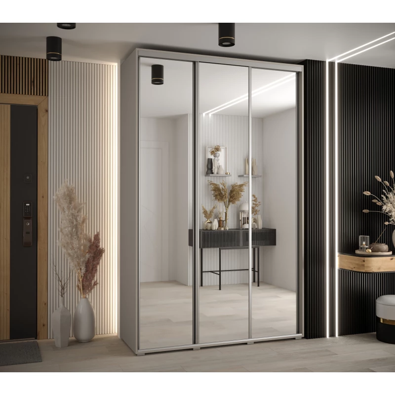 Šatní skříň INDIRA 2 - 160/45 cm, kašmír / stříbrná