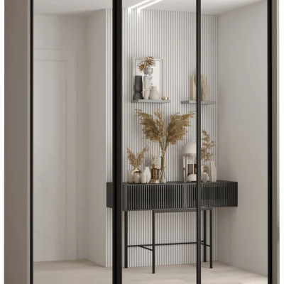 Šatní skříň INDIRA 2 - 150/45 cm, kašmír / černá