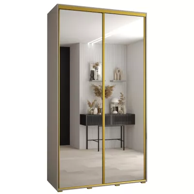 Šatní skříň INDIRA 2 - 140/45 cm, kašmír / zlatá