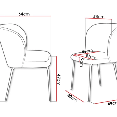 Set 2x čalouněná židle do jídelny WEXFORD - krémový