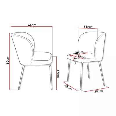 Set 2x čalouněná židle do jídelny WEXFORD - krémový