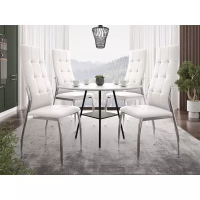 Set 4x čalouněná jídelní židle BLARNEY - bílá ekokůže