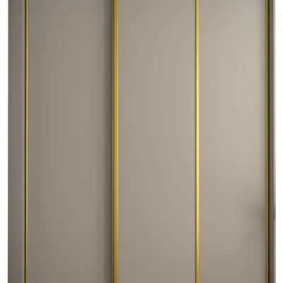 Šatní skříň INDIRA 1 - 200/45 cm, kašmír / zlatá
