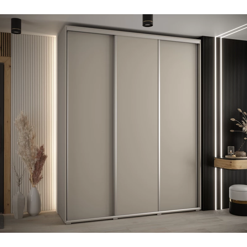 Šatní skříň INDIRA 1 - 200/45 cm, kašmír / stříbrná