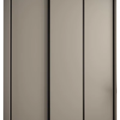 Šatní skříň INDIRA 1 - 200/45 cm, kašmír / černá